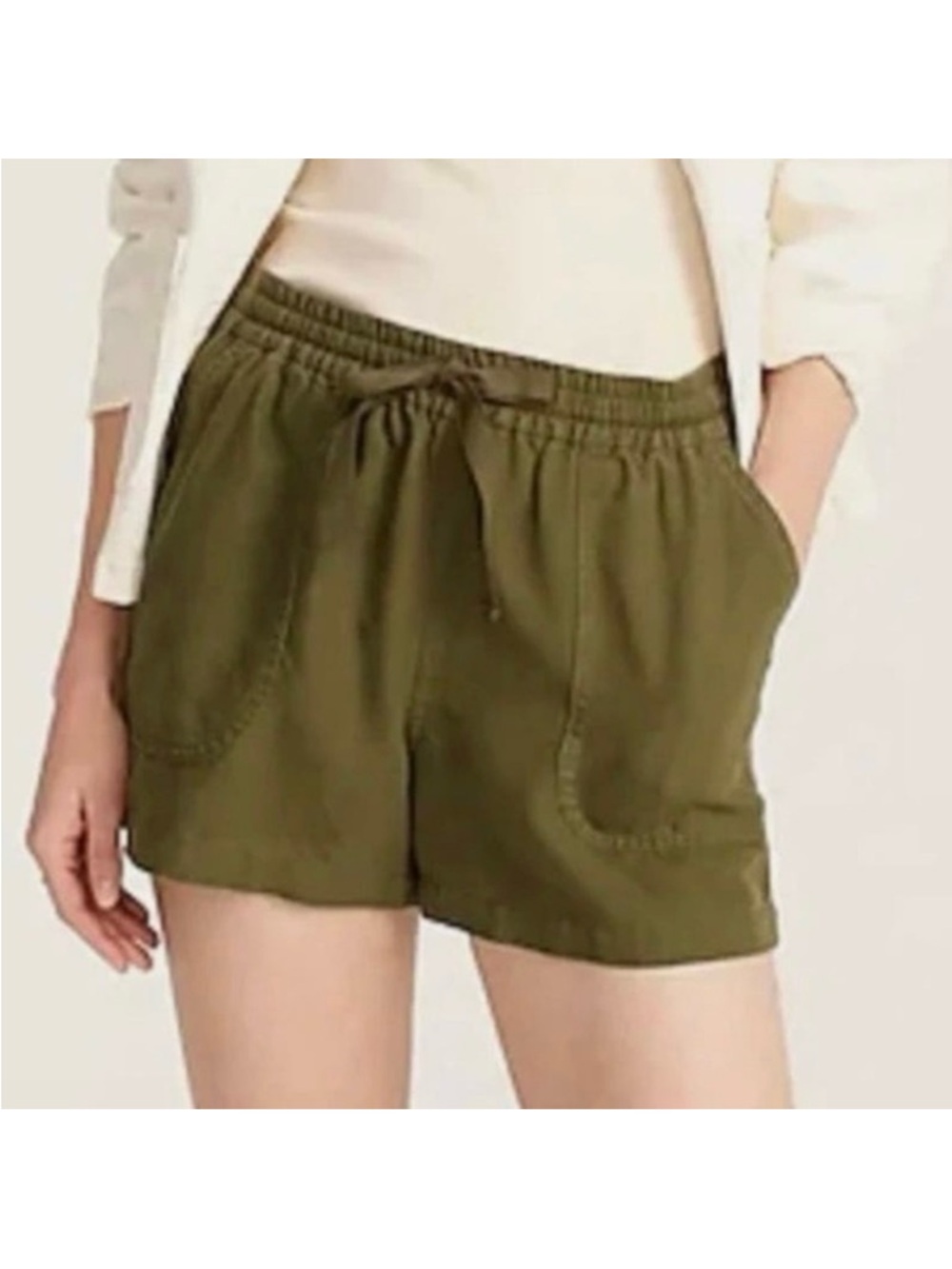 J Crew Point Sur Green Drawstring Waist Shorts